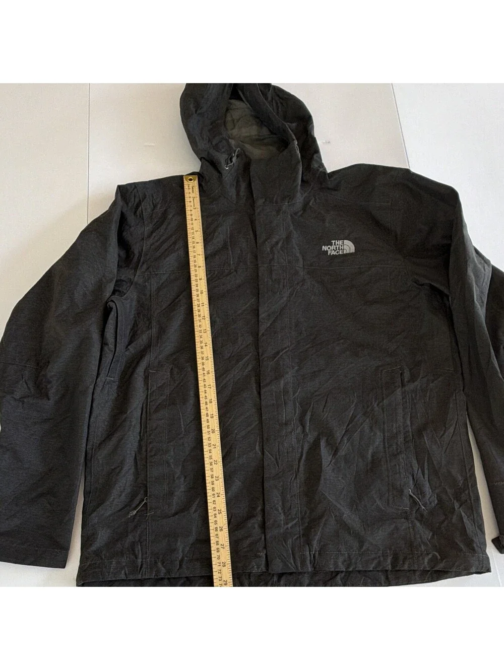 The North Face Men's Black Solid Hooded Full Zip Logo Softshell Jacket Size L
